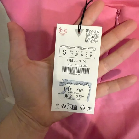 Zara Sleeveless Structured Pink Midi Dress NWT - Picture 10 of 12